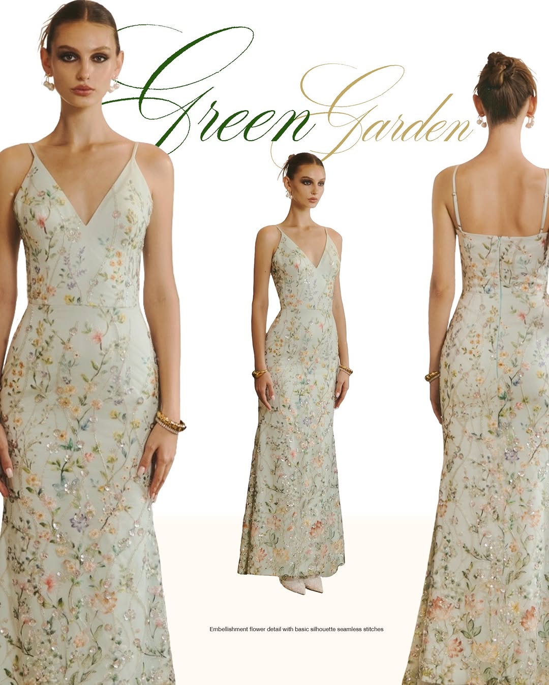 Deform_official - Floral embellishment mint color